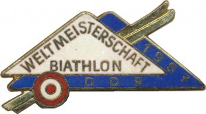 Нагрудный знак Чемпионат мира по биатлону. 1967. ГДР 