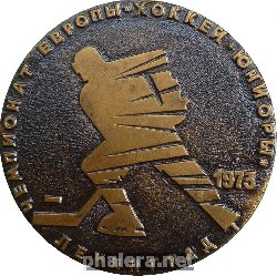 Нагрудный знак Хоккей. Чемпионат Европы. Ленинград 1973 