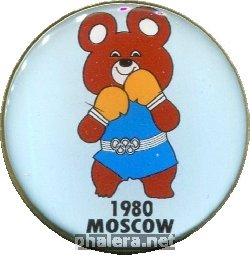 Знак Олимпиада 1980. Олимпийский мишка. Бокс