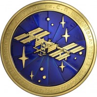 Нагрудный знак Союз Мс-11, экипаж Энн МакКлейн, Олег Кононенко, Давид Сен-Жак 