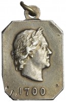 Нагрудный знак В память 200-летия 64-го Пехотного Казанского Его Императорского Высочества Великого Князя Михаила Николаевича Полка. 1700-1900 гг. 