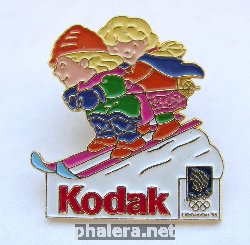 Знак Зимние Олимпийские игры 1994 Лиллехаммер, значок спонсора KODAK.