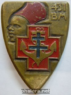 Знак 431 санитарный колониальный батальон Свободной Франциии