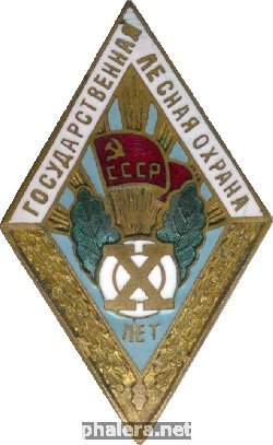 Нагрудный знак 10 лет государственной лесной охране СССР 